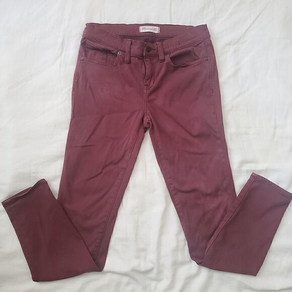 Madewell Burgundy Skinny Jeans 26 - Picture 1 of 3